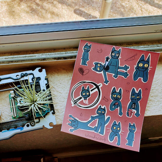 Black Cat Sticker Sheet