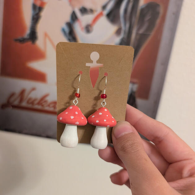 Red Mushroom Earrings